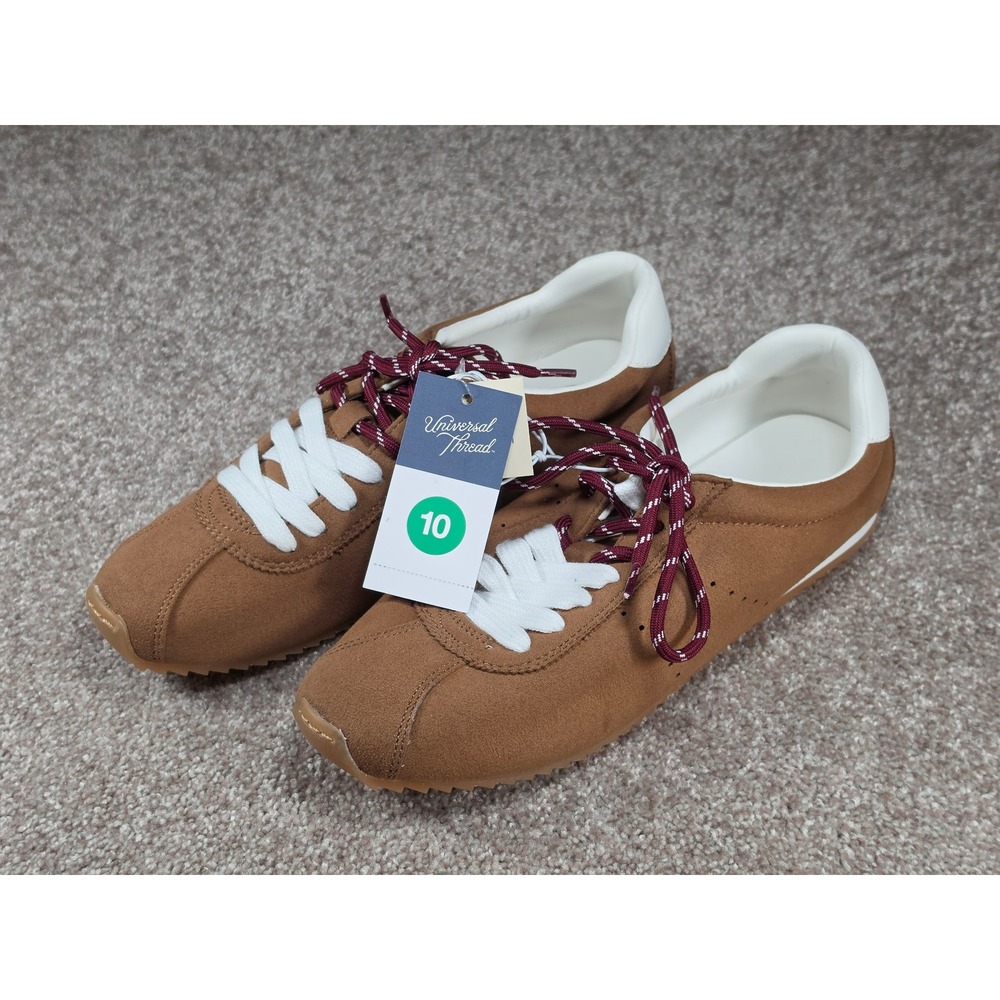 Universal Thread Jojo Brown Faux Suede Memory Foam Sneakers Womens 10 New